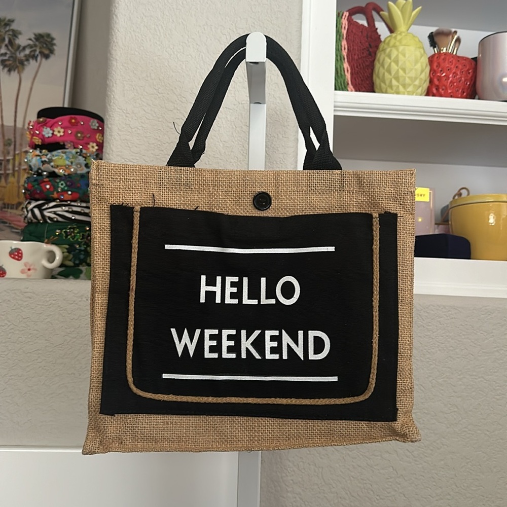 Hello Weekend Tote Bag